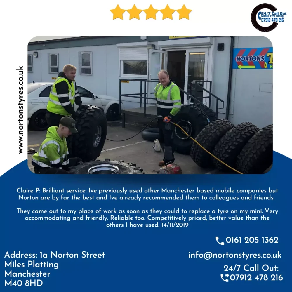 They came out to my place of work as soon as they could to replace a tyre on my mini